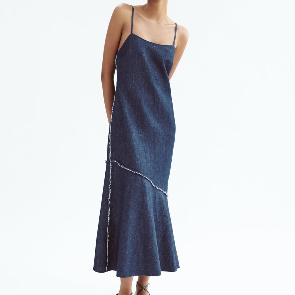 Denim midi dress